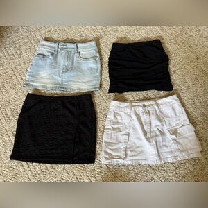 SHEIN Mini Skirt Set - Black, White, Light Blue